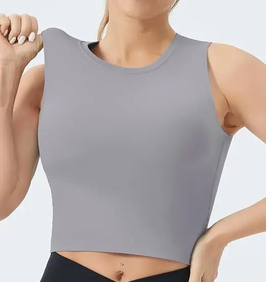 THE GYM PEOPLE Women's Sleeveless Sports Bra with Removable Pads, Medium Support Crop Top in 4-Way Stretch Fabric, Perfect for Workout, Running & Daily Use