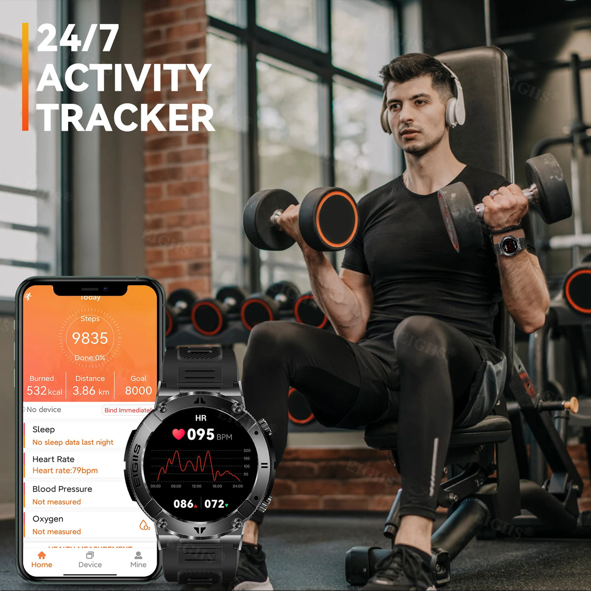 LaNikar Smart Watch With Bluetooth Calling And Blood Pressure Monitor