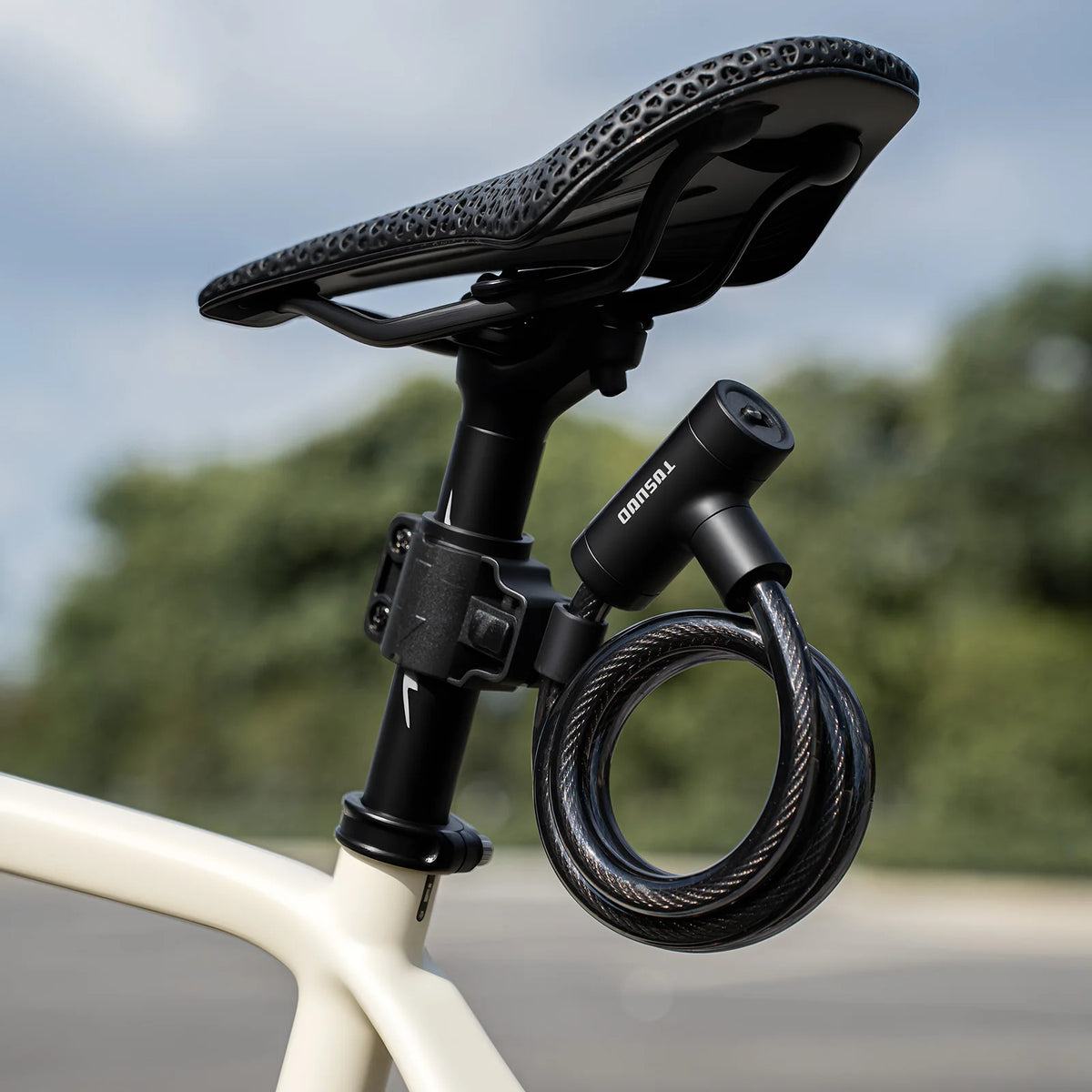 Tosuod Steel Cable Bicycle Lock With Bracket Two Keys