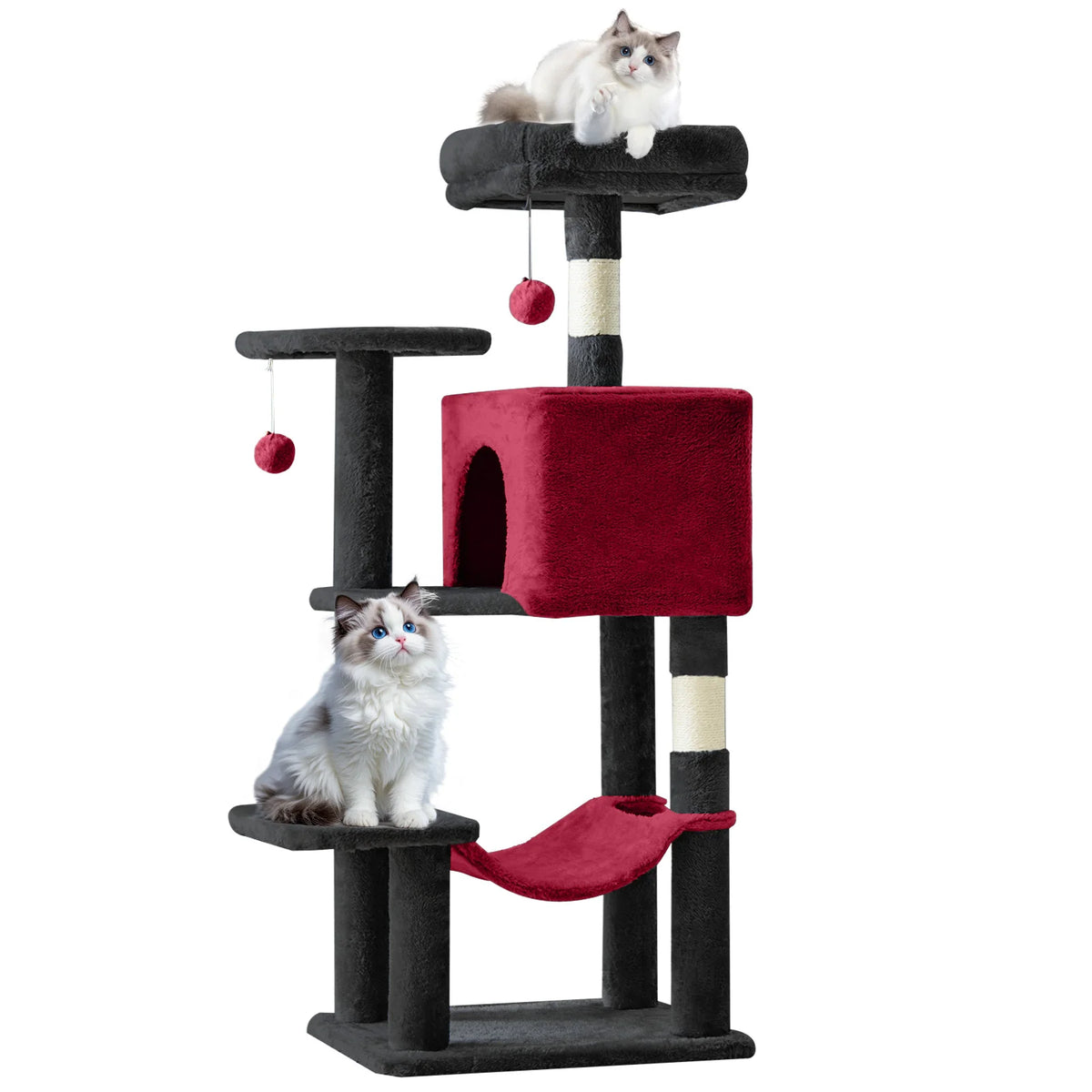 MCQ Premium Tiered Cat Tree Featuring Natural Sisal Scratching Posts