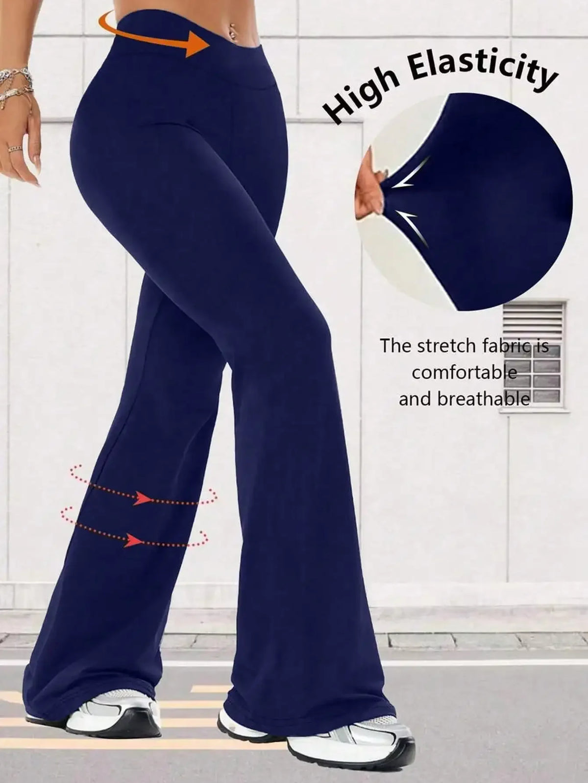 High Waist Flare Yoga Pants Wide Leg Casual Women Leggings