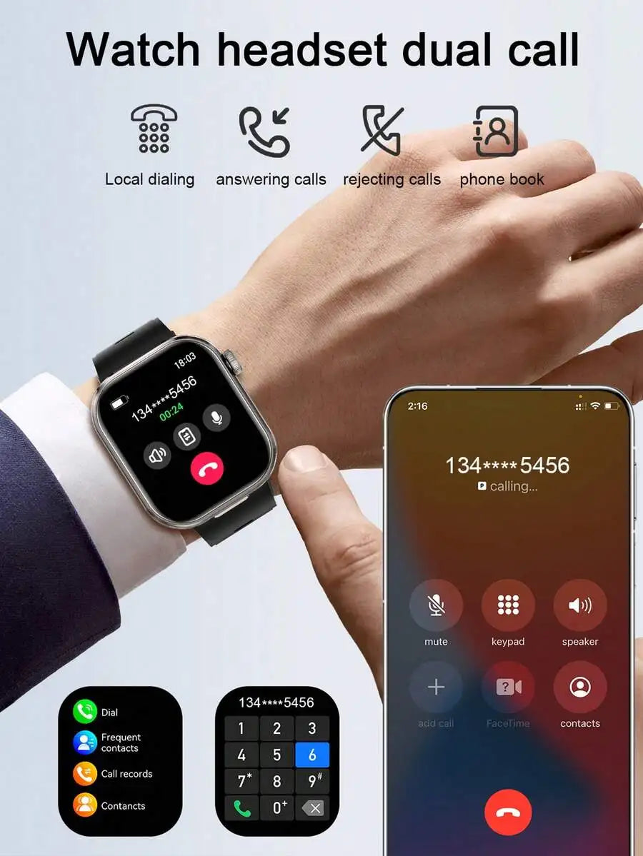 Dual Display Smartwatch With Integrated Earbuds And Camera Mode