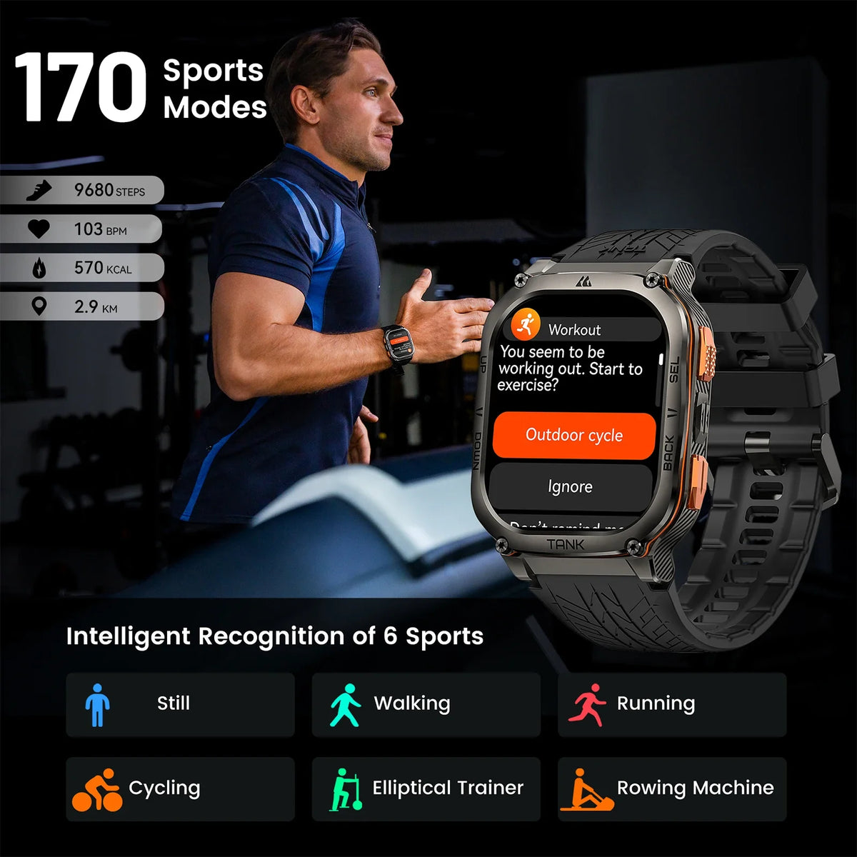 Kospet Tank M3 Ultra GPS Smartwatch With Bluetooth Health Monitoring