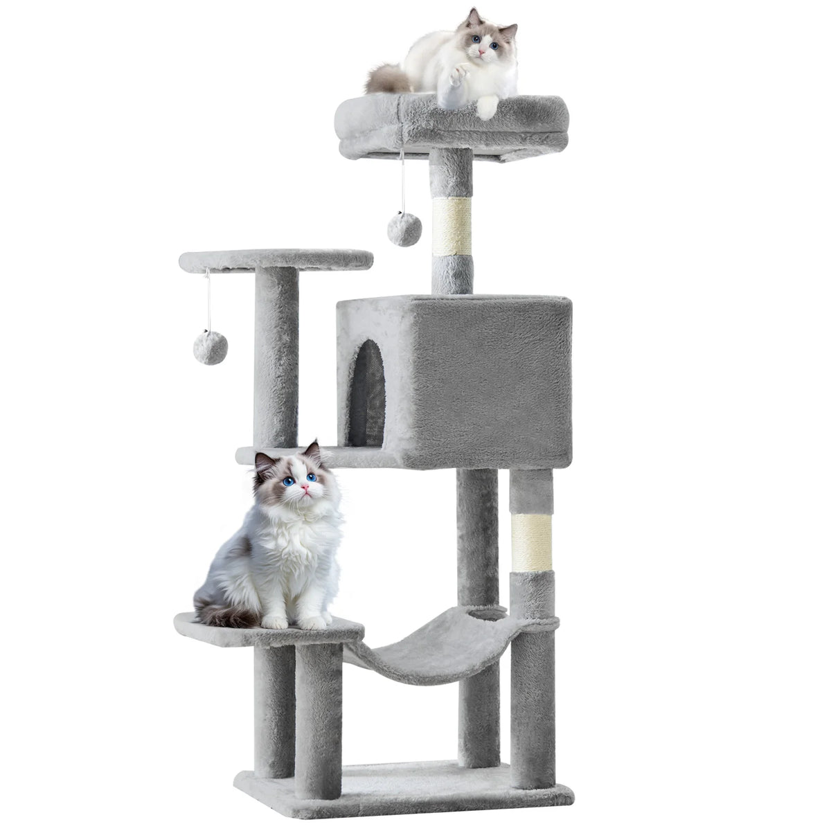 MCQ Premium Tiered Cat Tree Featuring Natural Sisal Scratching Posts
