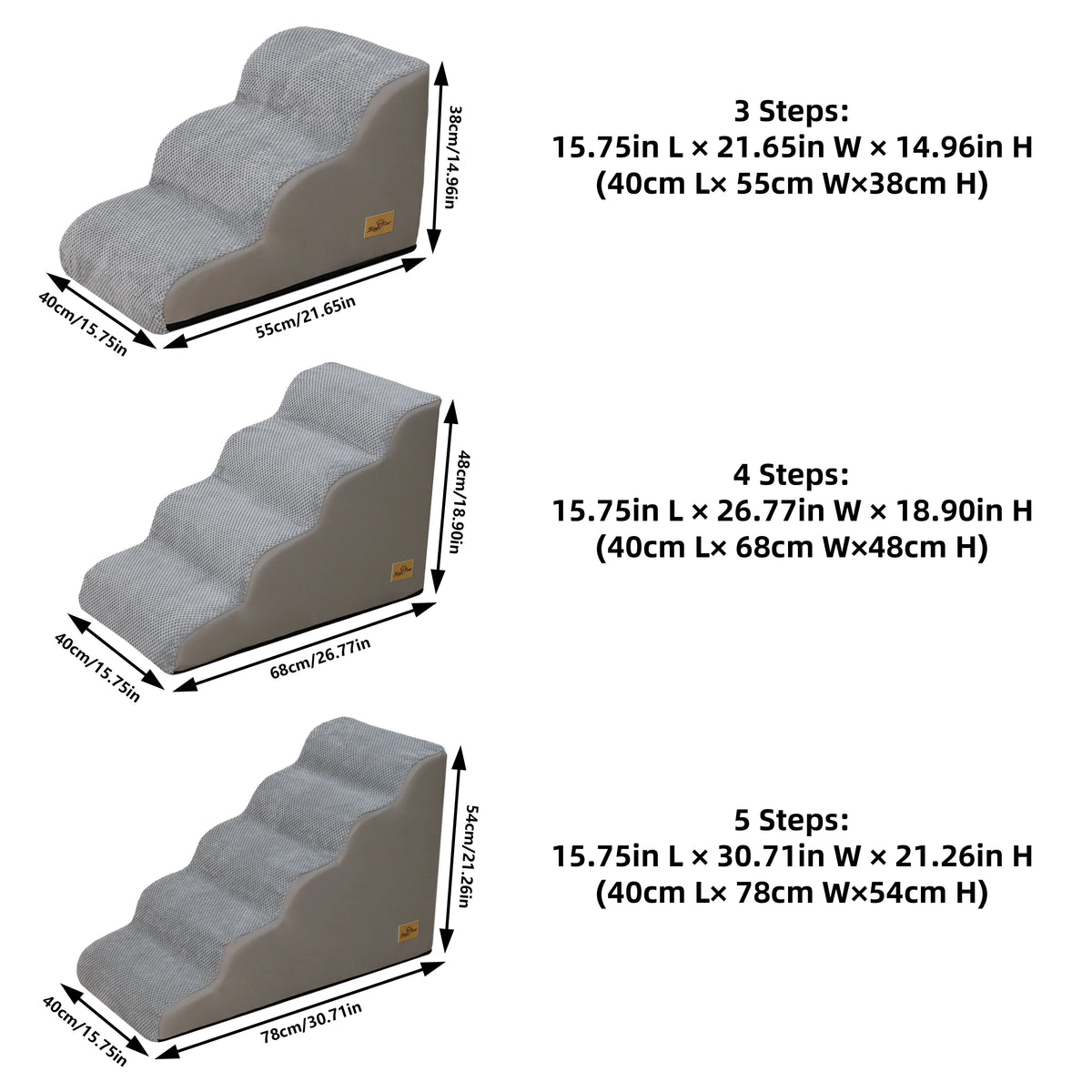 Durable Curved Dog Stairs With Removable Cover For Small Pets