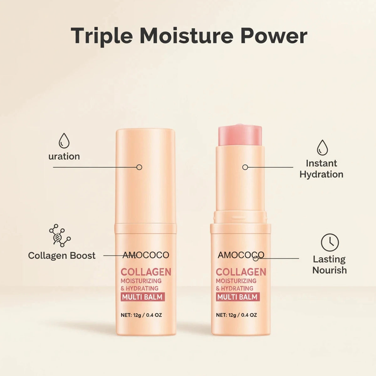 Amococo Collagen Moisturizing Balm Stick For Face And Body