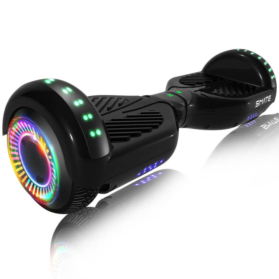 Simate Self Balancing Hoverboard With Bluetooth Speaker And LED Lights