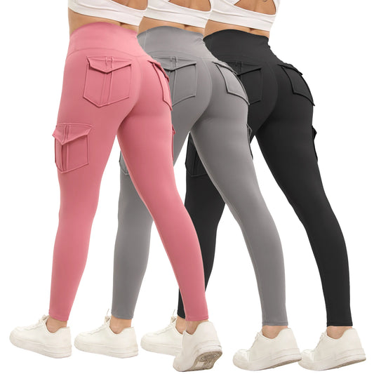 Women High Waist Gym Leggings With Pockets And Stretch Fabric