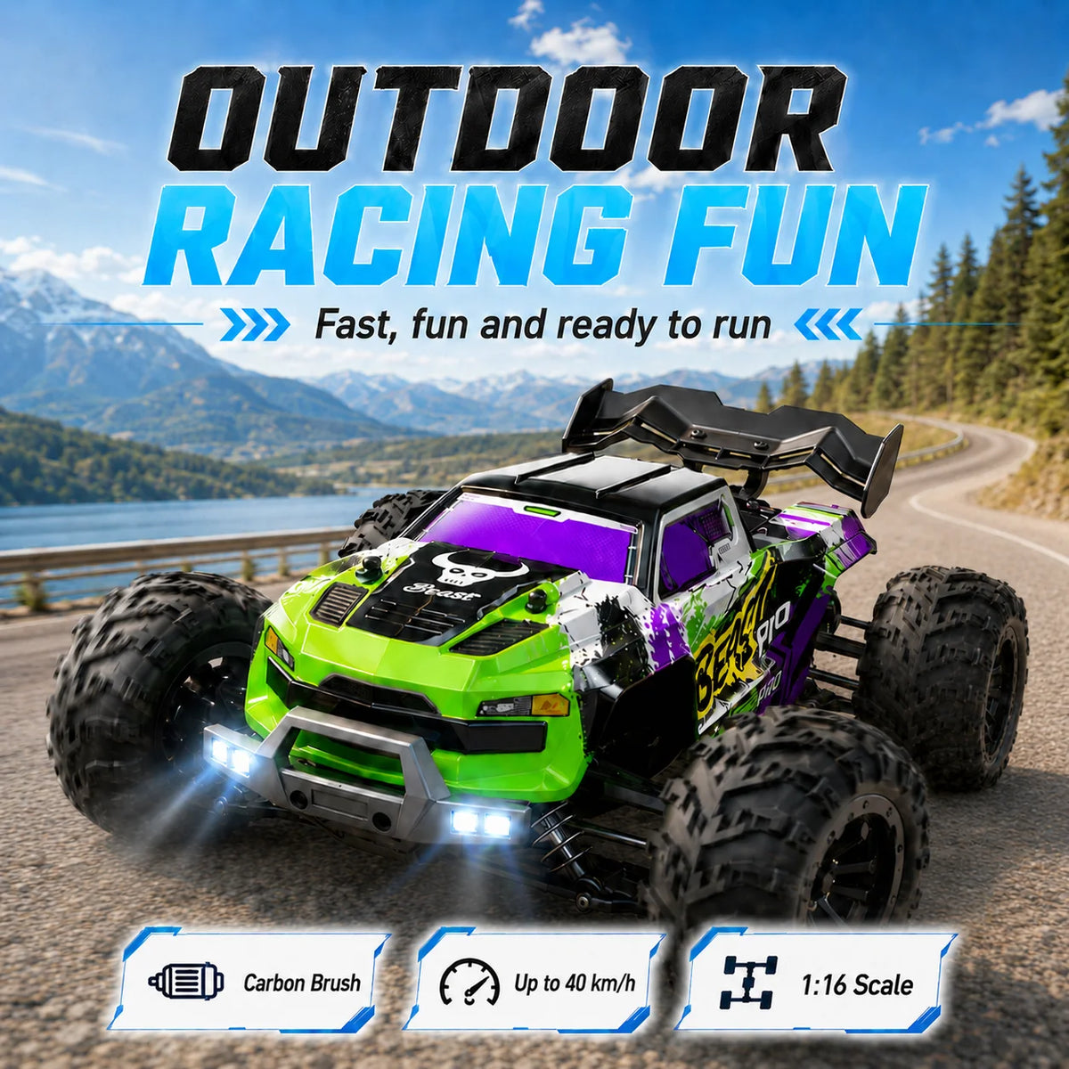 ZNLYRION RC Buggy Four Wheel Drive Off Road Racing Truck