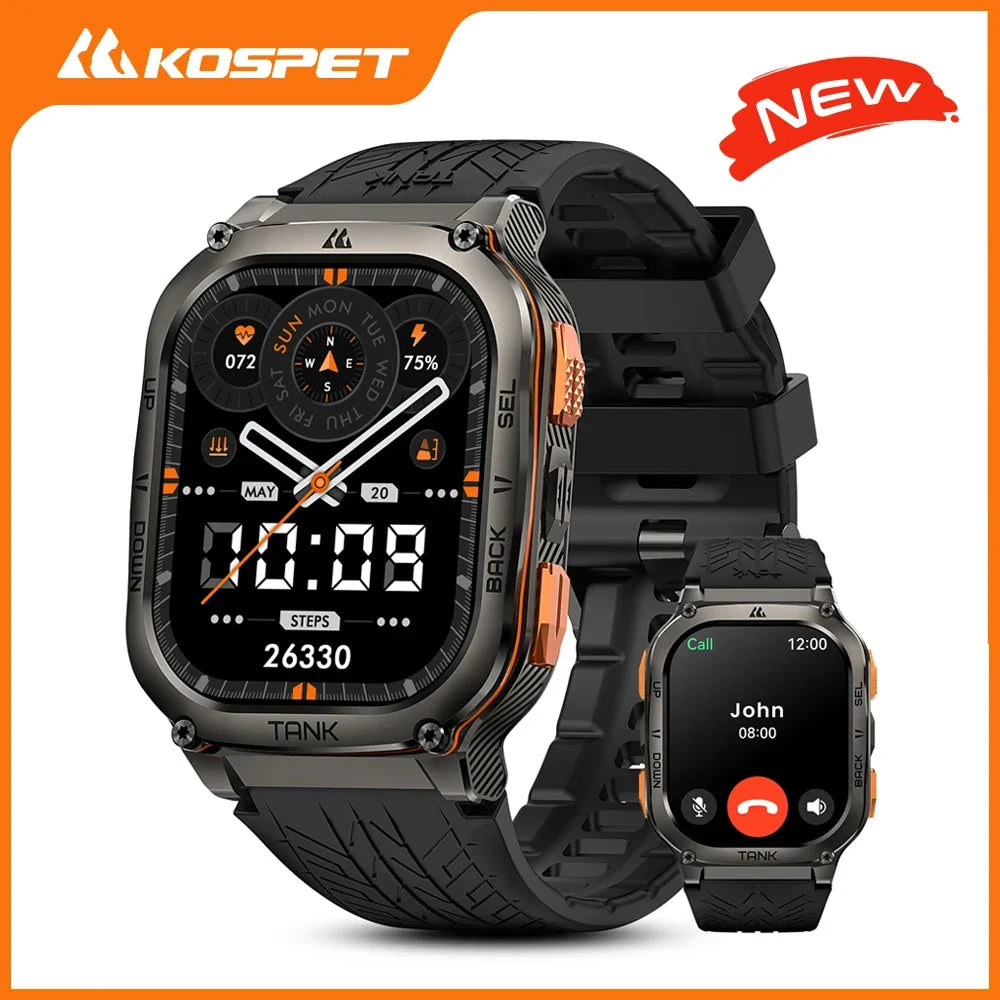 Kospet Tank M3 Ultra Gps Smartwatch Stainless Steel Waterproof Monitor
