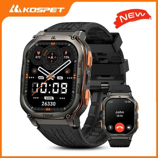 Kospet Tank M3 Ultra Gps Smartwatch Stainless Steel Waterproof Monitor