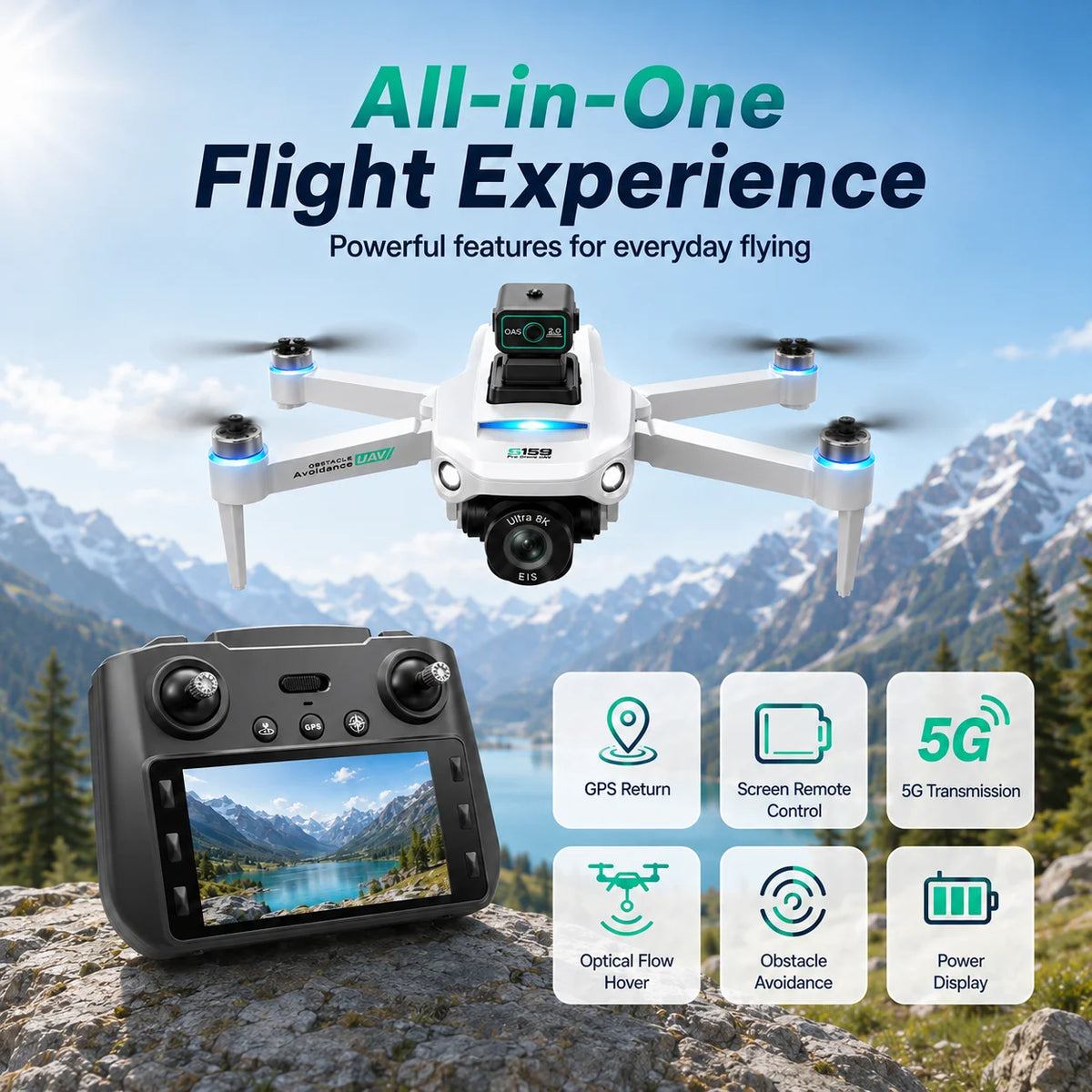 ZNLYRION S159 GPS Drone With 8K Camera 5G FPV Obstacle Avoidance