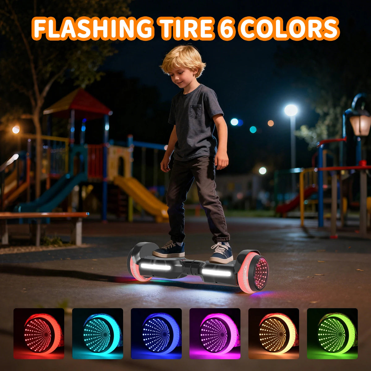 Simate Childrens Electric Self Balancing Scooter With Led Lights