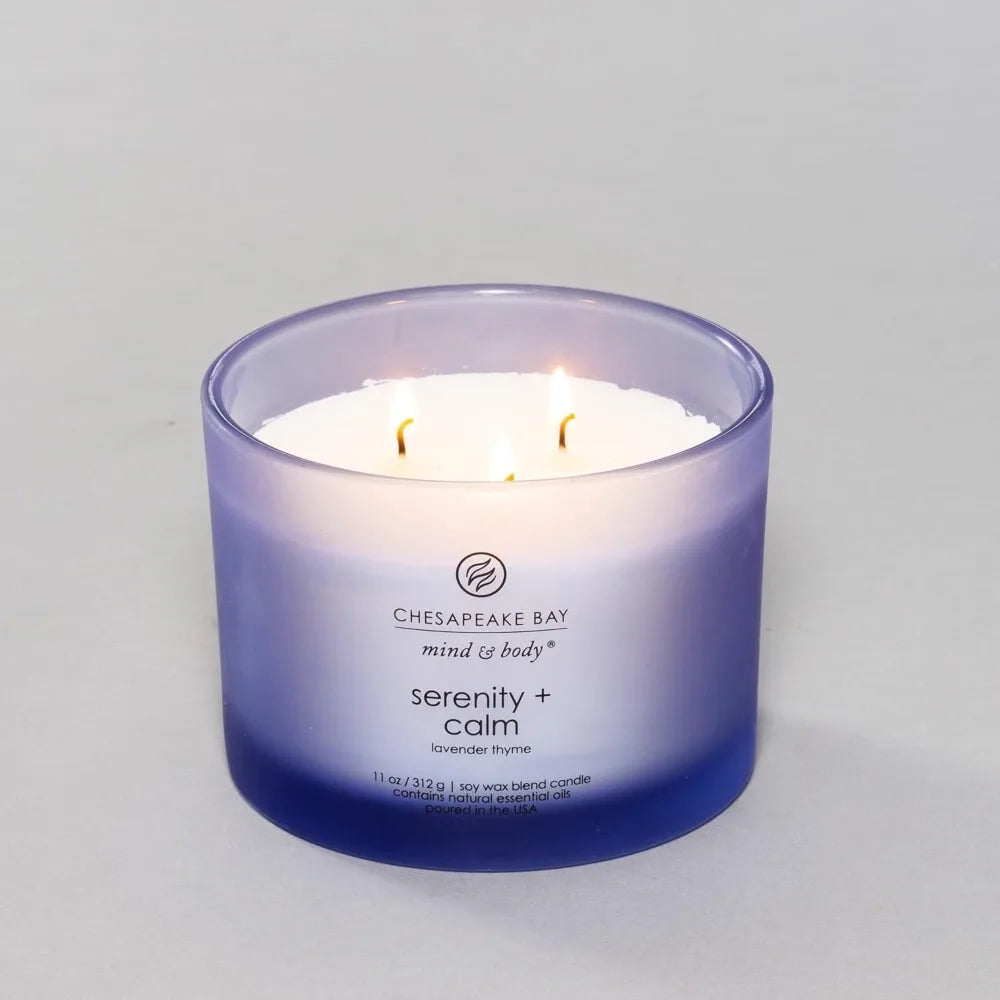 Calming Lavender Thyme Scented Soy Wax Candle For Home Aromatherapy