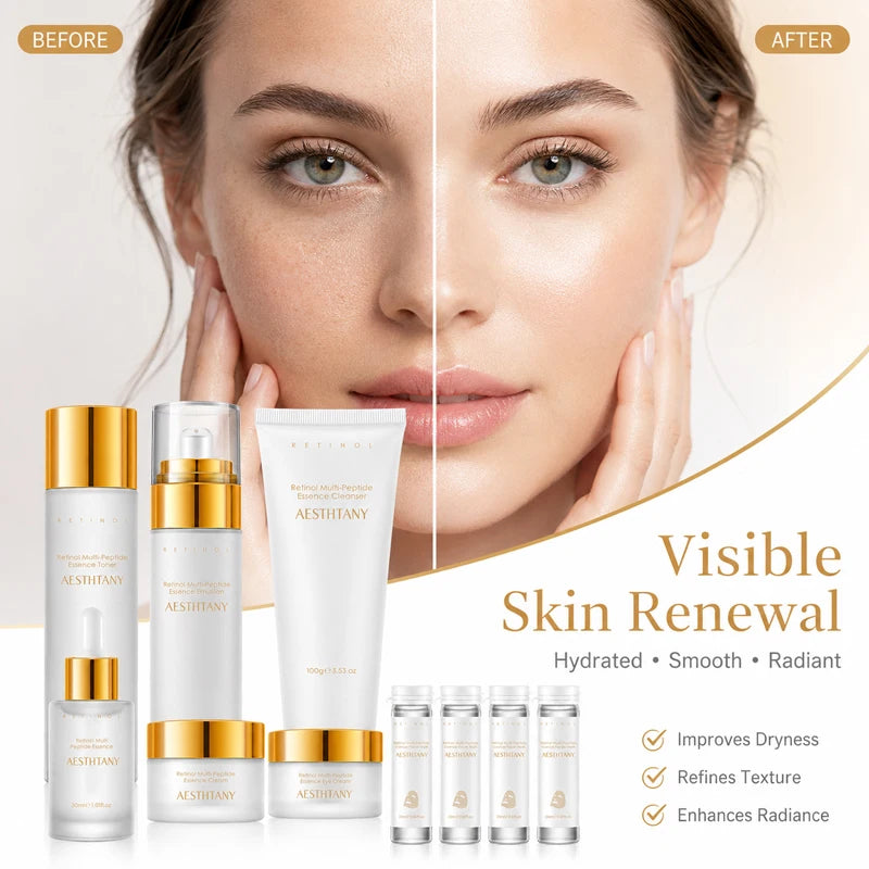 Retinol Multi Peptide Skincare Set For Hydrating Facial Care