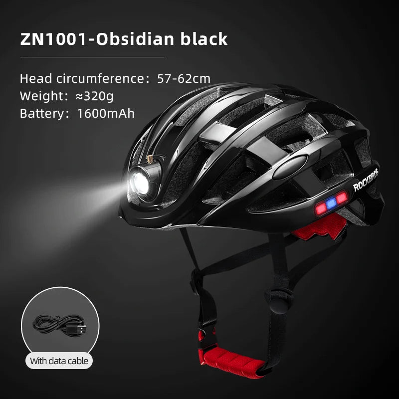 Rockbros Ultralight LED Cycling Helmet With Bright Front Light