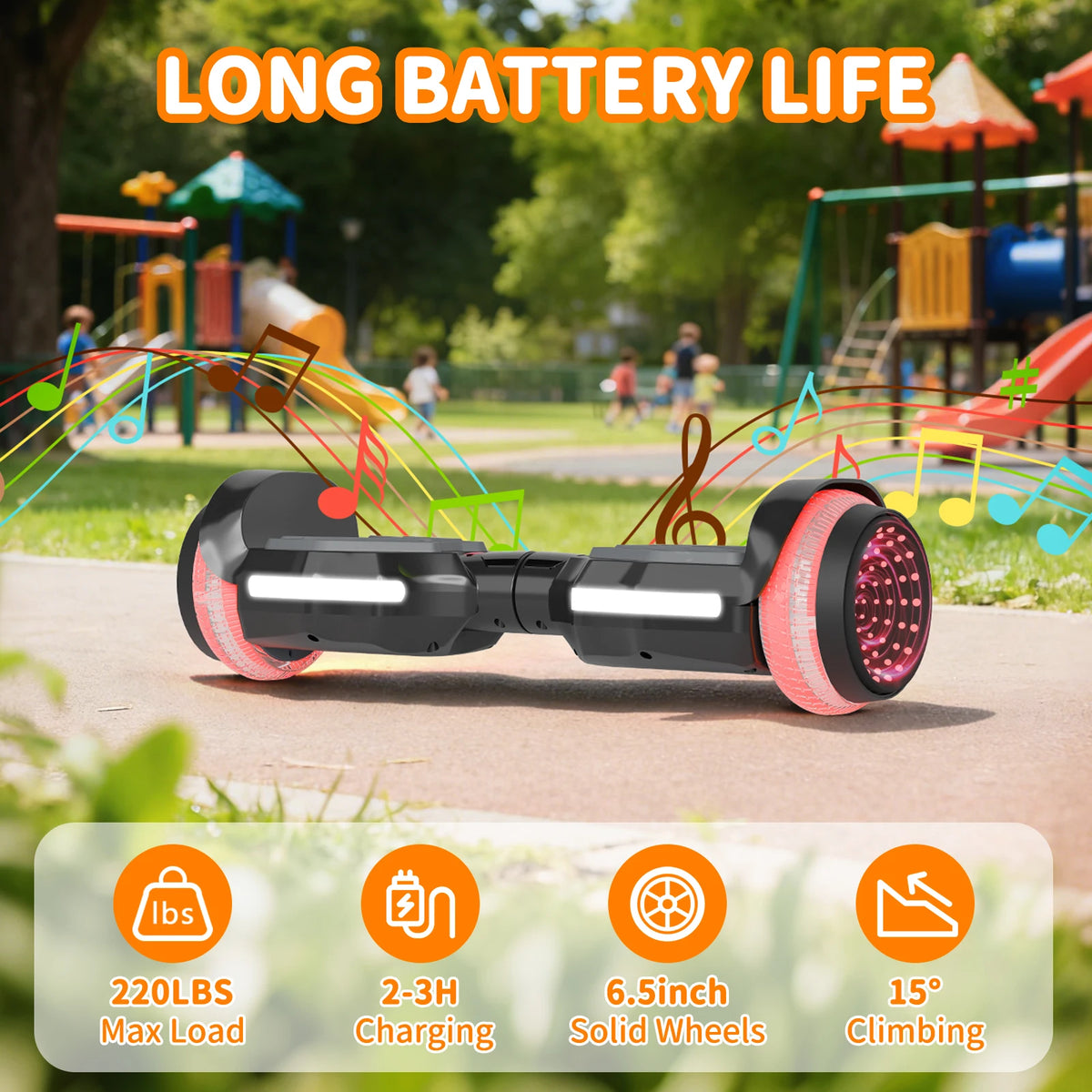 Simate Kids Self Balancing Electric Scooter With Led Wheels