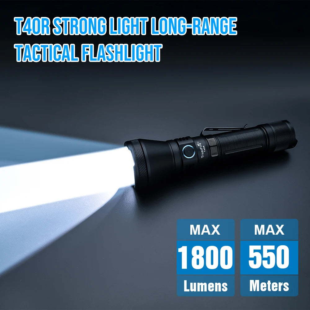 TrustFire T40R Tactical 1800 Lumens Rechargeable Flashlight