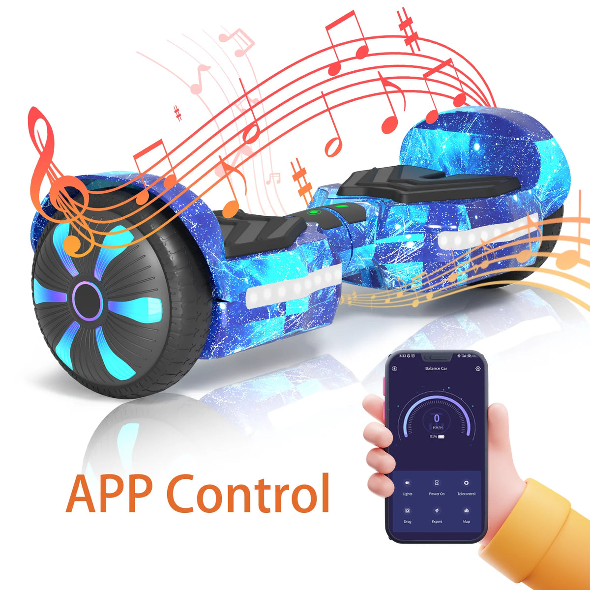 Simate All Terrain Self Balancing Electric Scooter With Bluetooth
