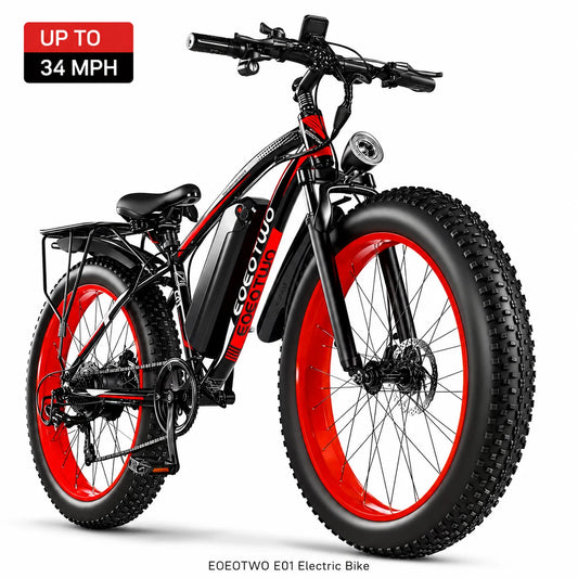 EOEOTWO 1000W Fat Tire Electric Bike With 48V Battery