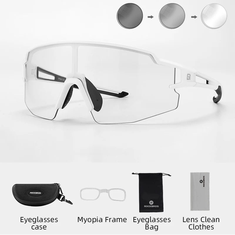 Rockbros Photochromic Cycling Glasses UV400 Sports Eyewear