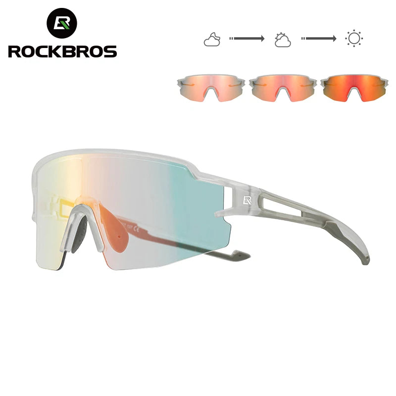 Rockbros Photochromic Cycling Glasses UV400 Sports Eyewear