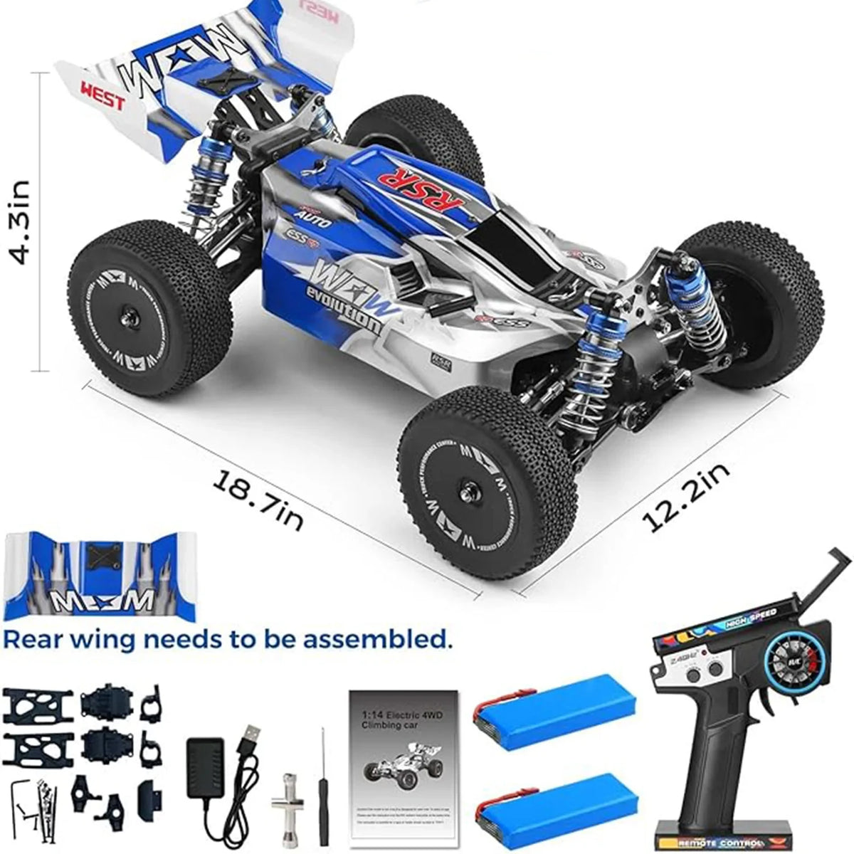 Wltoys 4WD Off Road RC Electric Dirt Bike Adult Racing