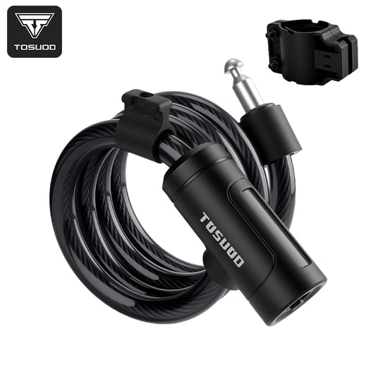 Tosuod Steel Cable Bicycle Lock With Bracket Two Keys