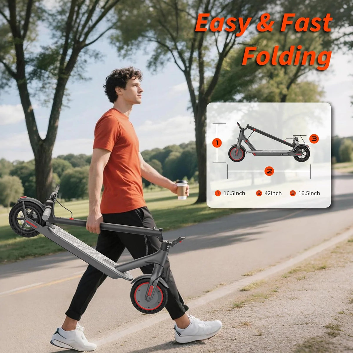 AOVOPRO Smart Control Foldable Electric Scooter For Adults
