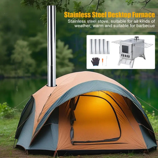 Stainless Steel Wood Burning Stove For Hot Tent Heating Cooking