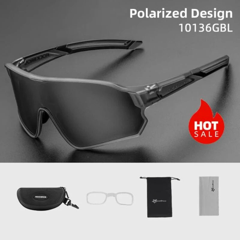 Rockbros Polarized Cycling Glasses Ultralight UV400 Sport Sunglasses