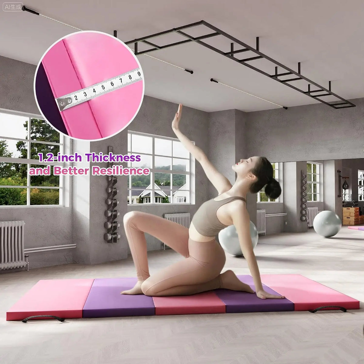 Foldable Non Slip Thick Gymnastics And Yoga Exercise Mat