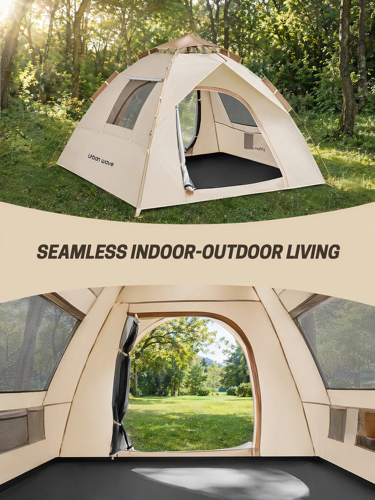Automatic Pop Up Camping Tent Windproof Waterproof Family Shelter