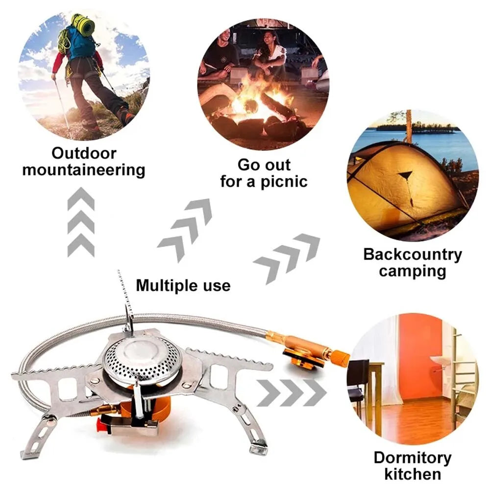 Portable Camping Backpacking Gas Stove With Piezo Ignition