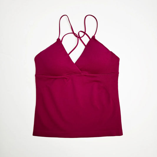 NCLAGEN Womens Seamless Twist Front Longline Yoga Tank