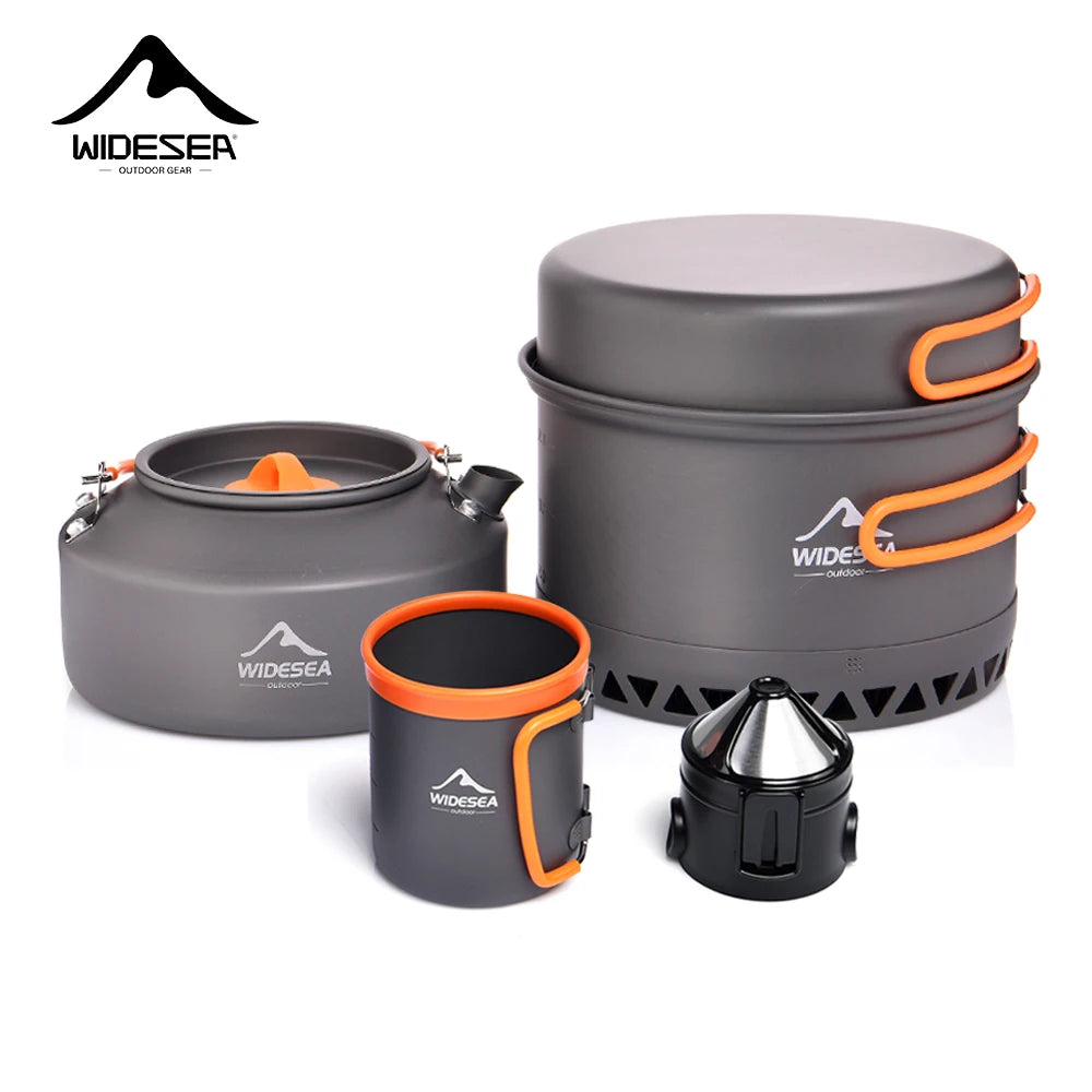 WideSea Outdoor Camping Cookware Set Portable Kitchen Pot Kit