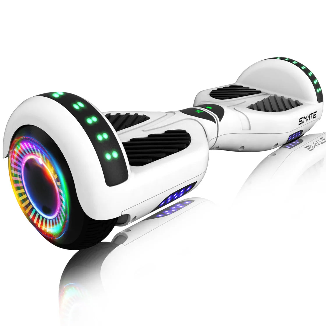 Simate Self Balancing Hoverboard With Bluetooth Speaker And LED Lights