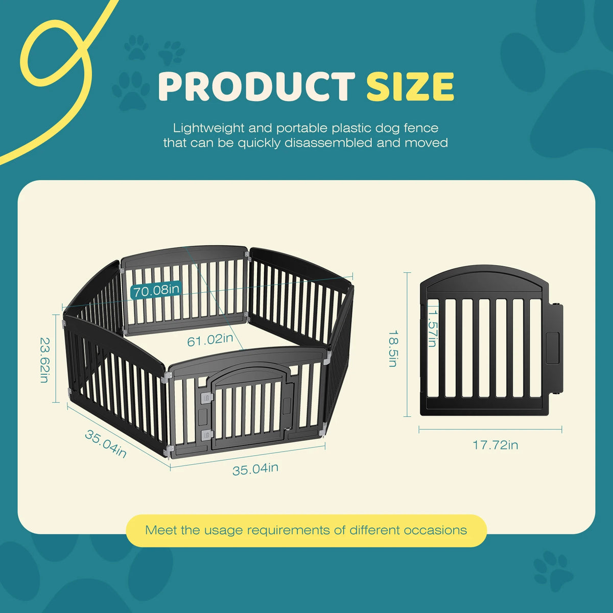 JHK Plastic Dog Playpen Expandable Portable Pet Fence