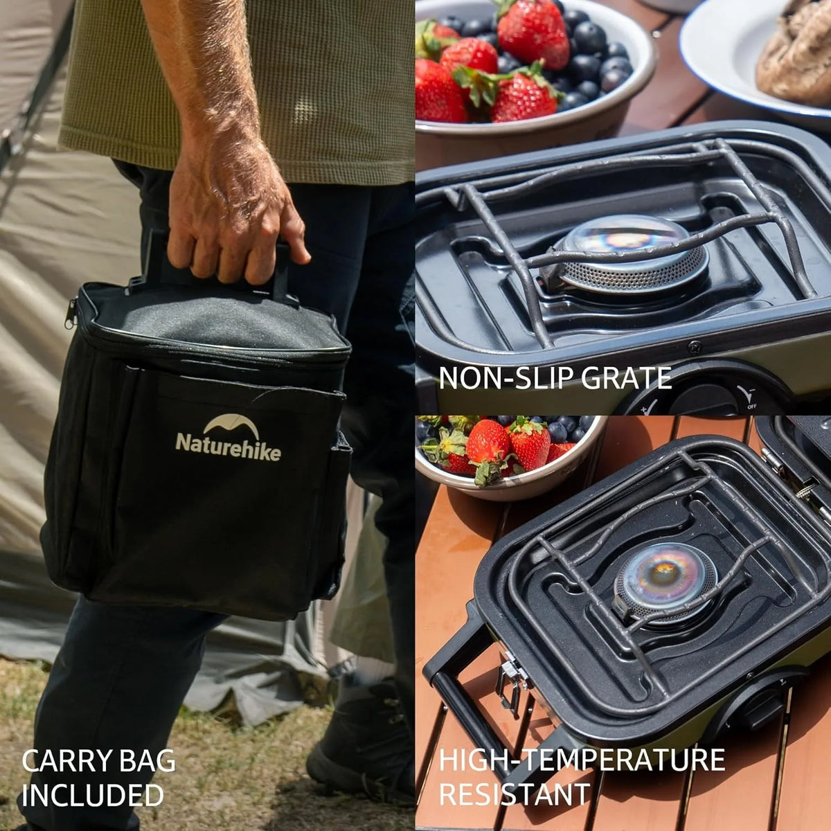 Naturehike Portable Folding Two Burner Propane Camping Stove