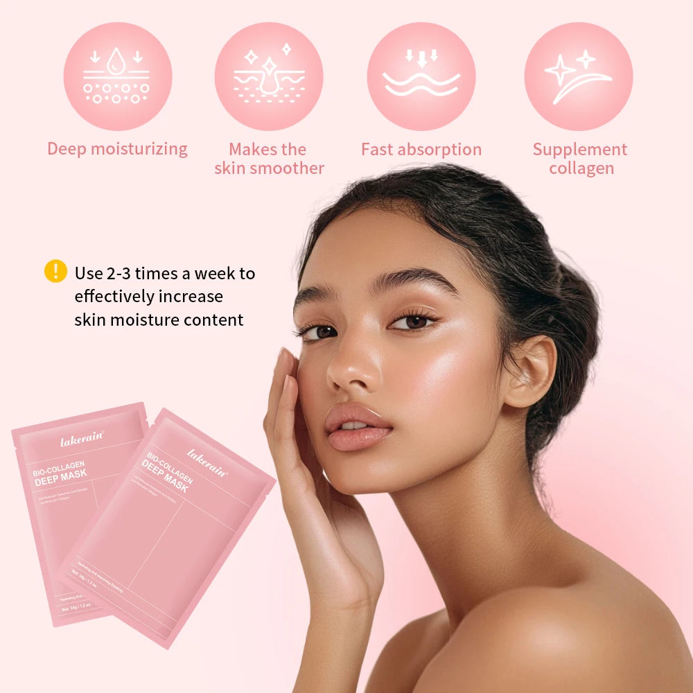 Lakerain Bio Collagen Face Mask Deep Hydrating Anti Aging