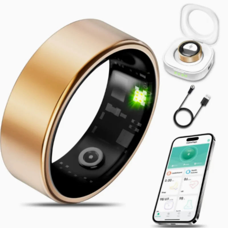 Waterproof Smart Ring Monitoring Heart Rate Blood Pressure And Bluetooth