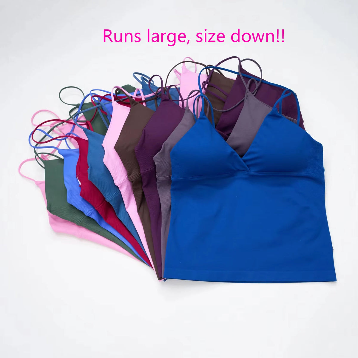 NCLAGEN Women Seamless Twist Front Longline Yoga Fitness Tank Top