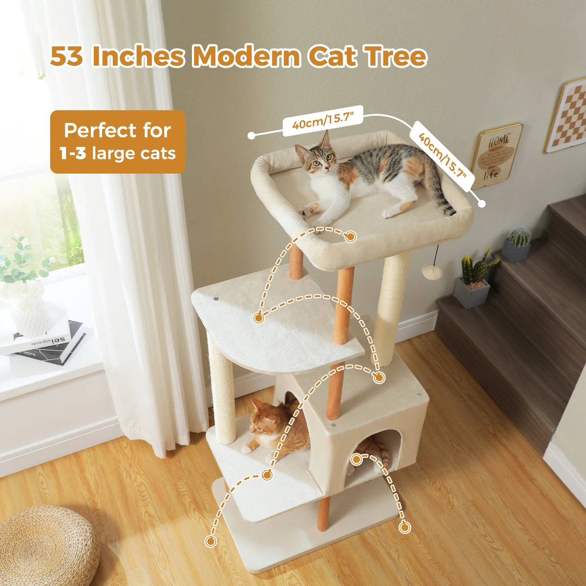 PAWZ Road Indoor Cat Tree With Sisal Scratching Posts