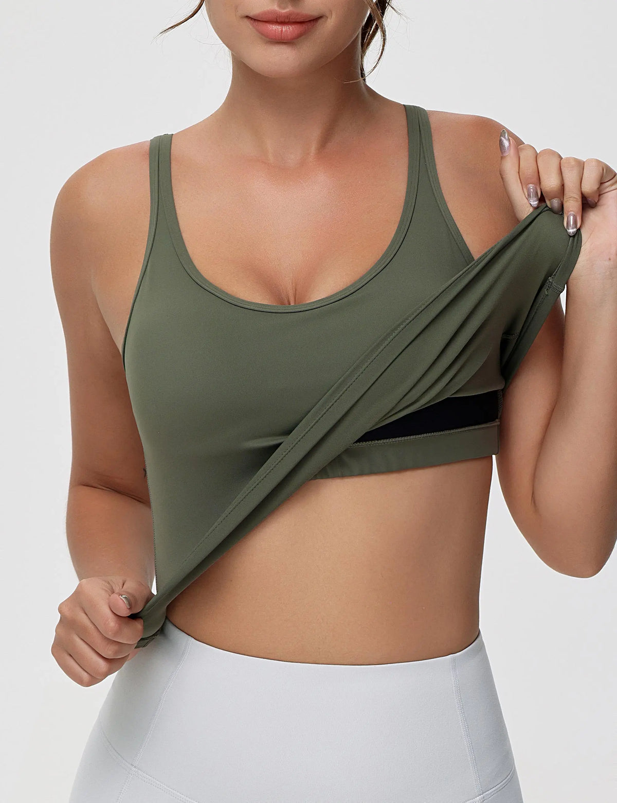 THE GYM PEOPLE Women's Longline Sports Bra Removable Padded Wireless Workout Yoga Tank Tops