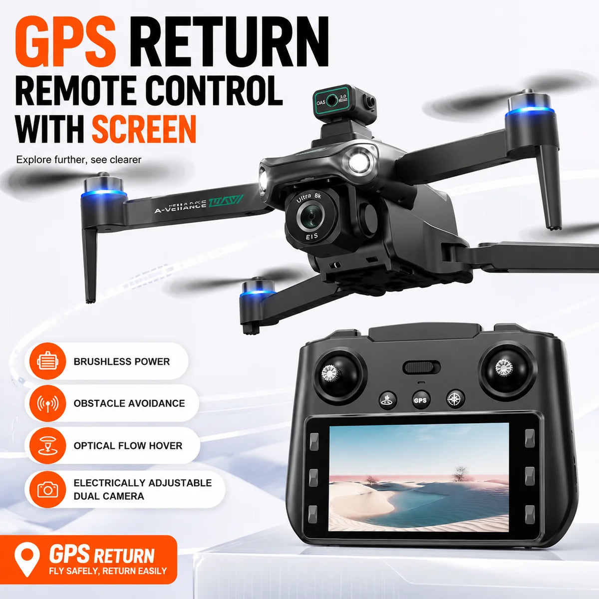 ZNLYRION S159 GPS Drone With 8K Camera 5G FPV Obstacle Avoidance