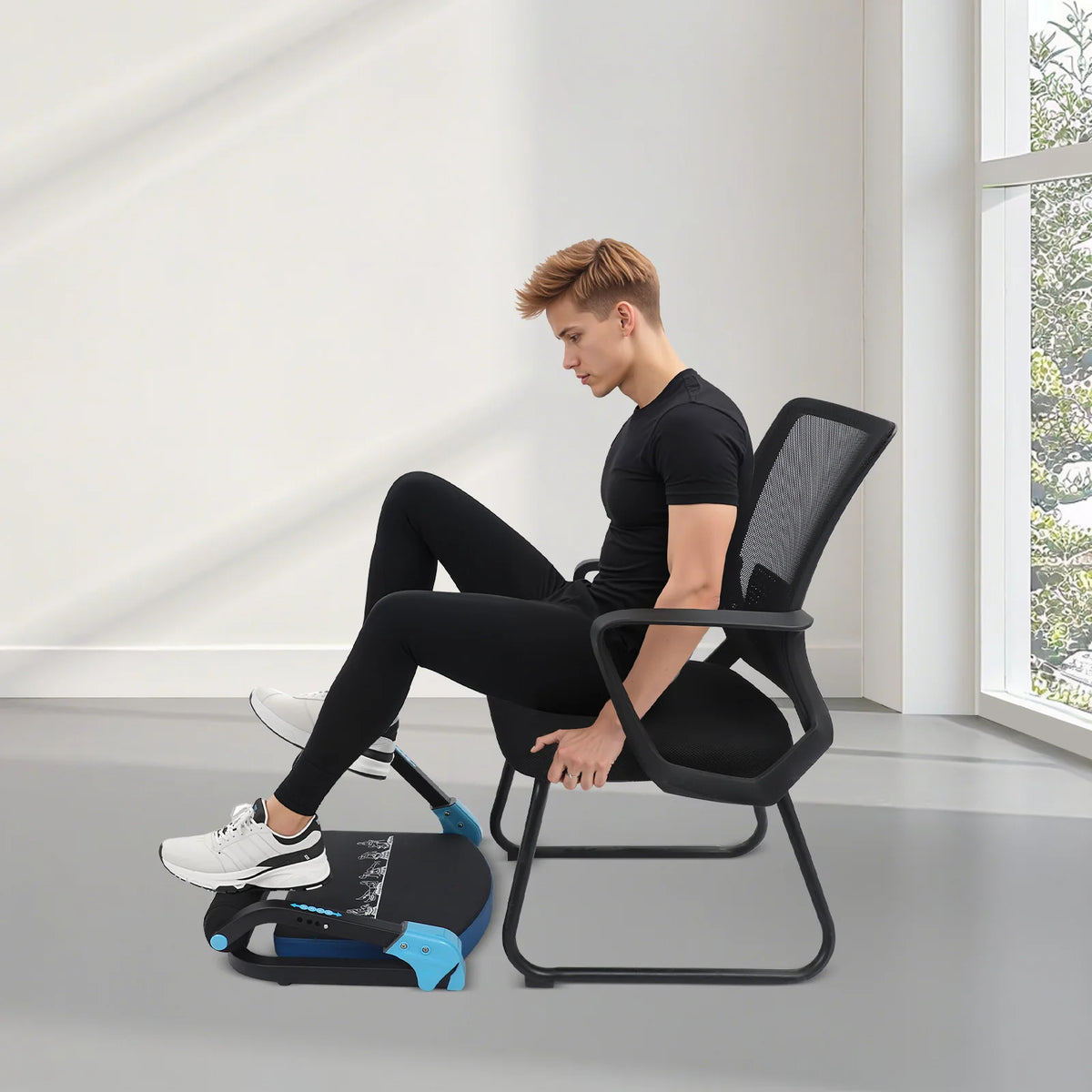 Foldable Abdominal Trainer With Adjustable Resistance And Steel Frame