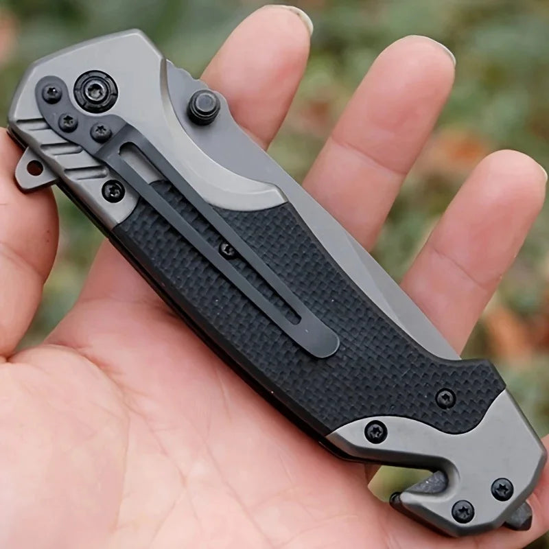 Doom Blade Multi Function Folding EDC Knife With Seatbelt Cutter