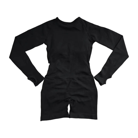 HerGym Activewear Long Sleeve One Piece Women Seamless Yoga Fitness Workout Short Jumpsuit Backless Set Gym Sportswear Playsuit