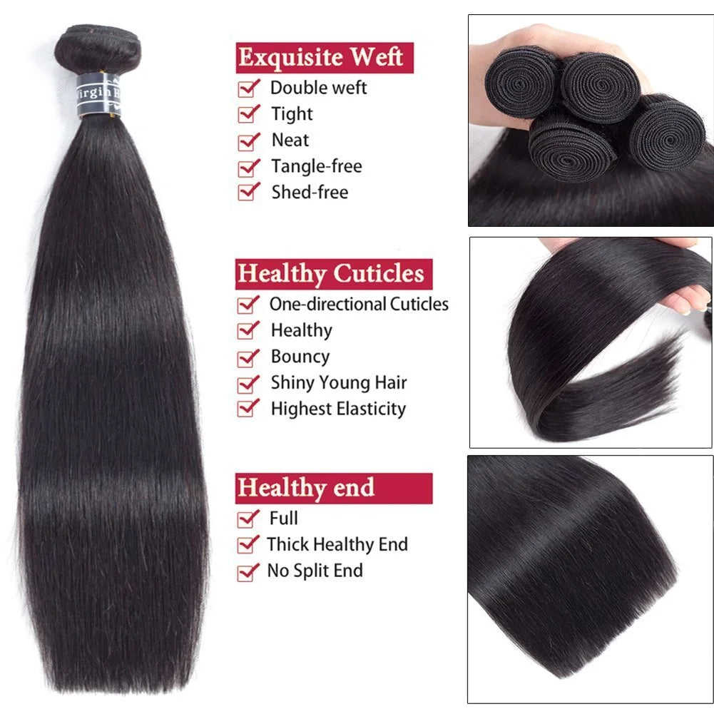 Smilegirl Remy Brazilian Human Hair Extensions Bundles