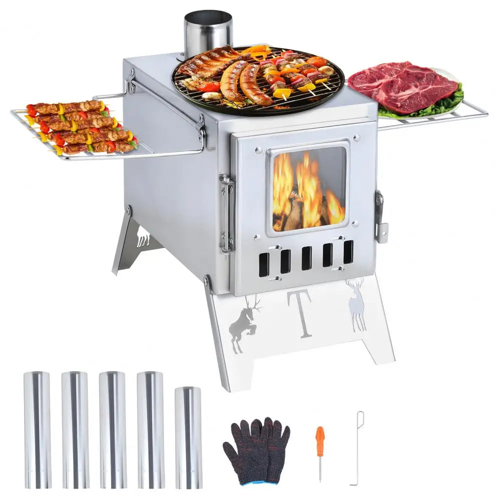 Stainless Steel Wood Burning Stove For Hot Tent Heating Cooking